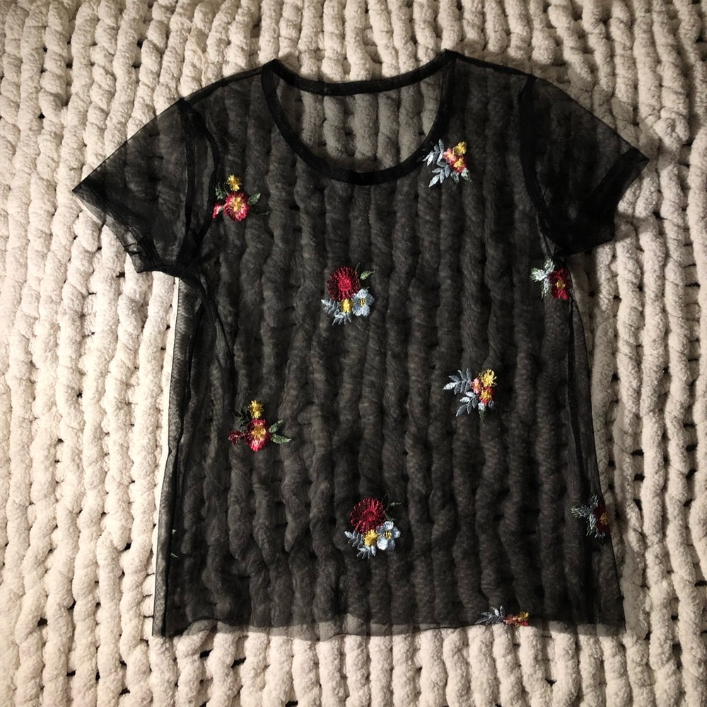 Mesh floral top